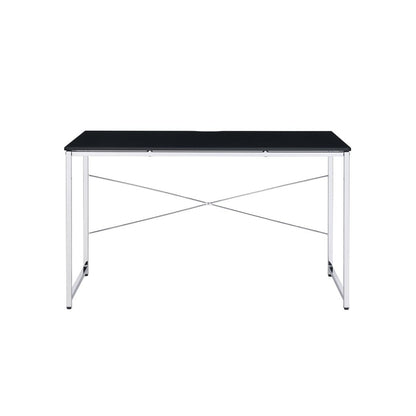 47" Black and Silver Writing Desk HomeRoots