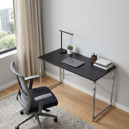 47" Black and Silver Writing Desk HomeRoots