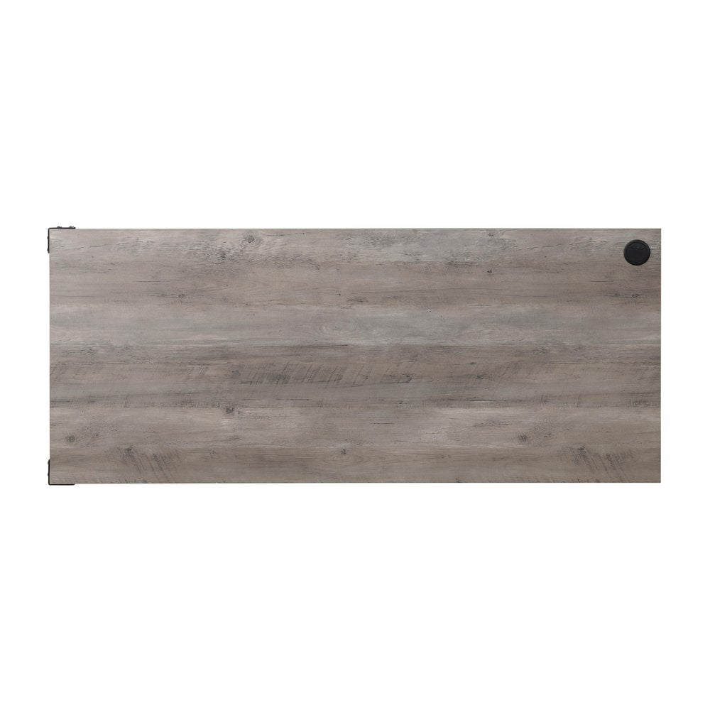 65" Gray and Black L Shape Writing Desk HomeRoots