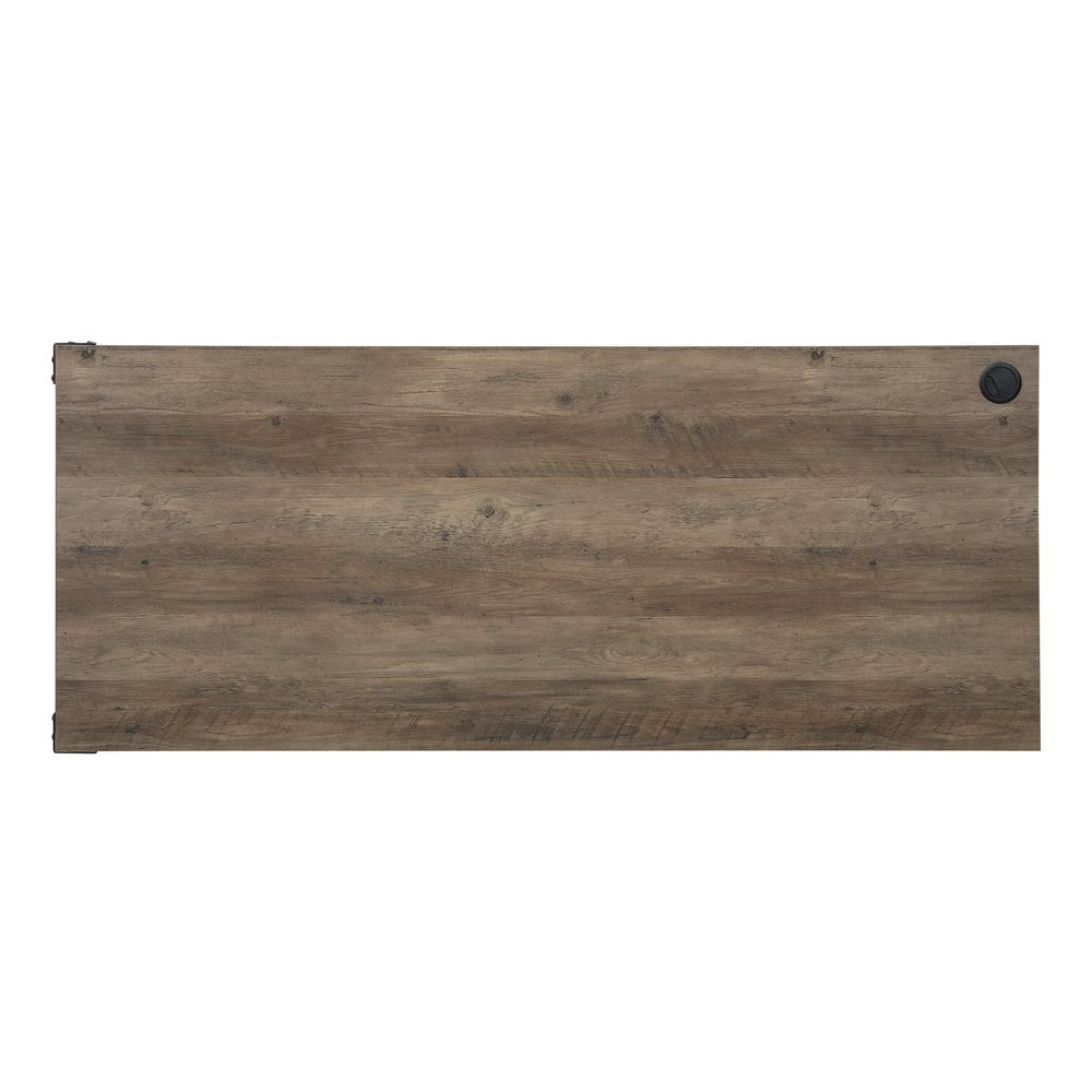 65" Brown and Black L Shape Writing Desk HomeRoots