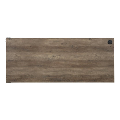 65" Brown and Black L Shape Writing Desk HomeRoots