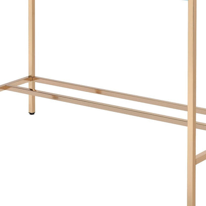 42" Baby Blue and Gold Writing Desk HomeRoots