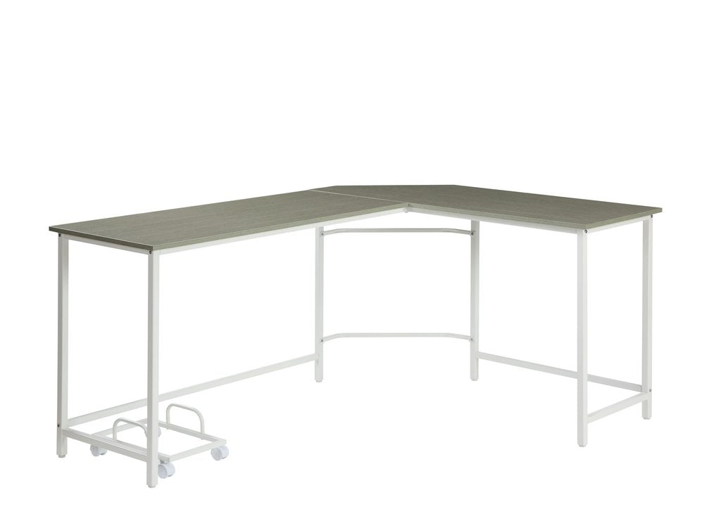 66" Gray and White L Shape Computer Desk HomeRoots