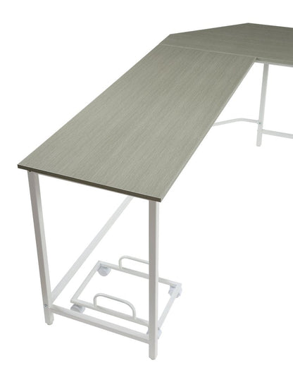 66" Gray and White L Shape Computer Desk HomeRoots