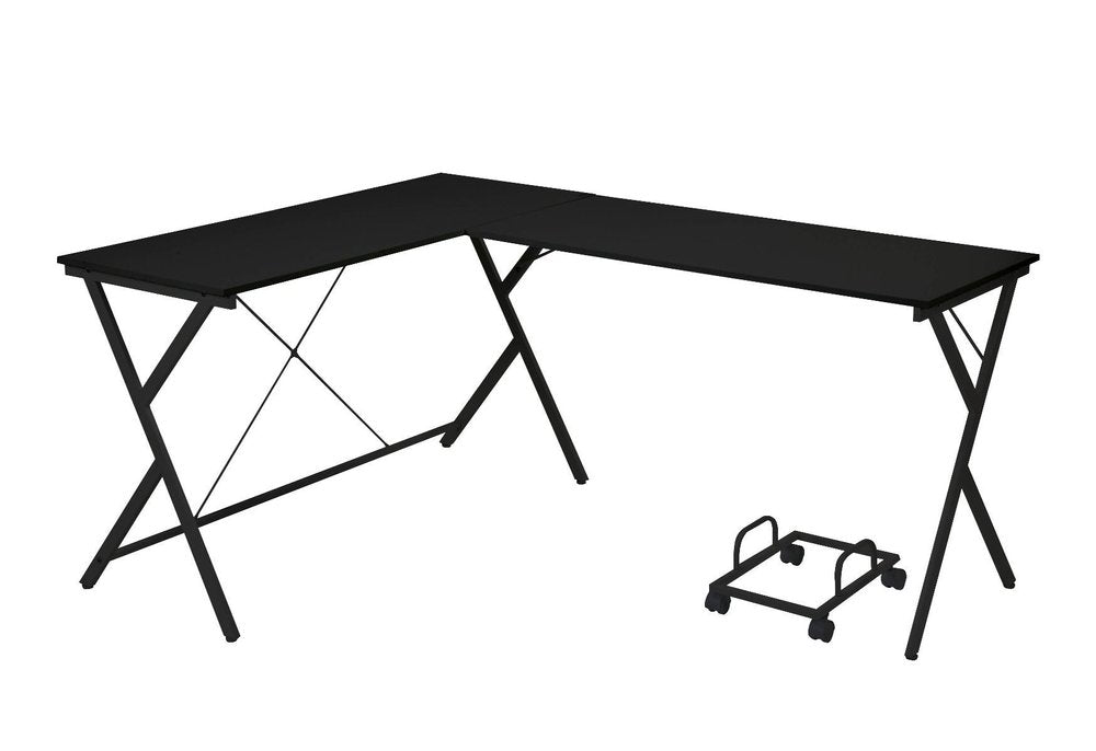 62" Black L Shape Computer Desk — view 1