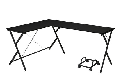 62" Black L Shape Computer Desk HomeRoots