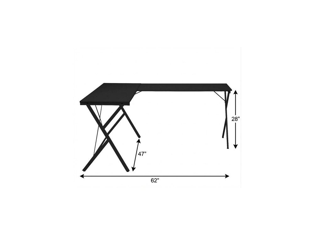 62" Black L Shape Computer Desk HomeRoots
