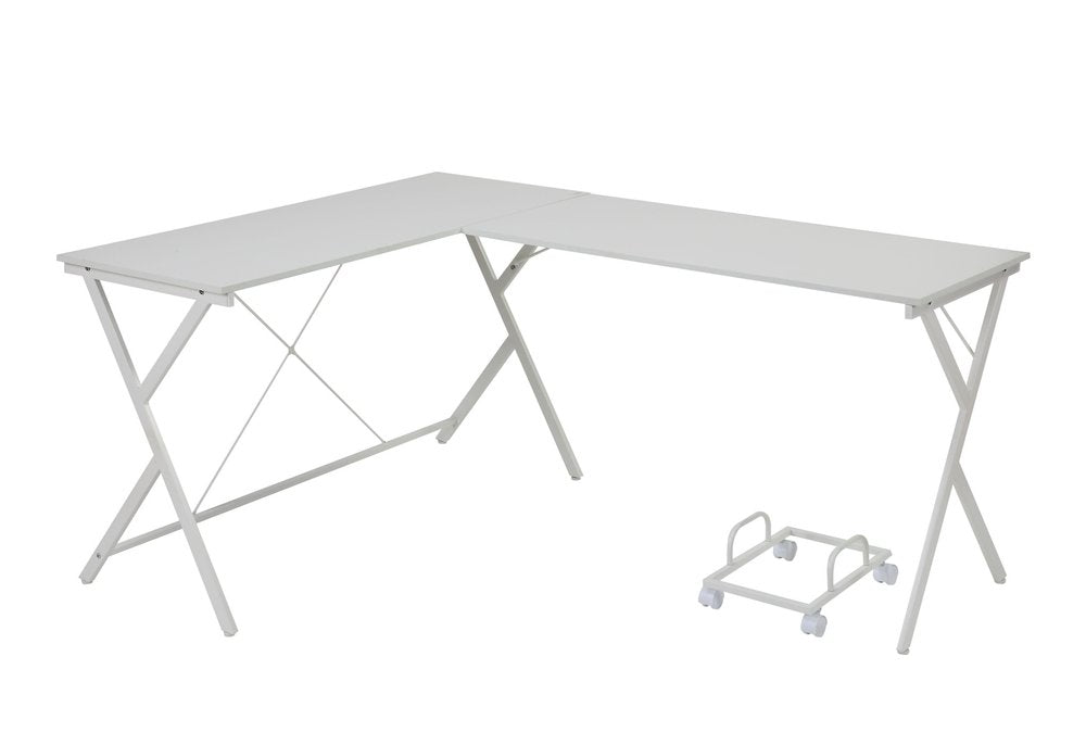 62" White L Shape Computer Desk — view 1