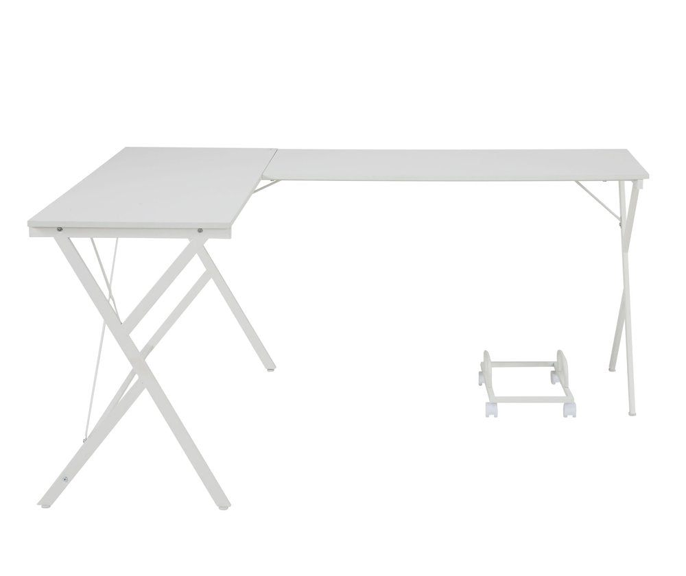 62" White L Shape Computer Desk — view 2