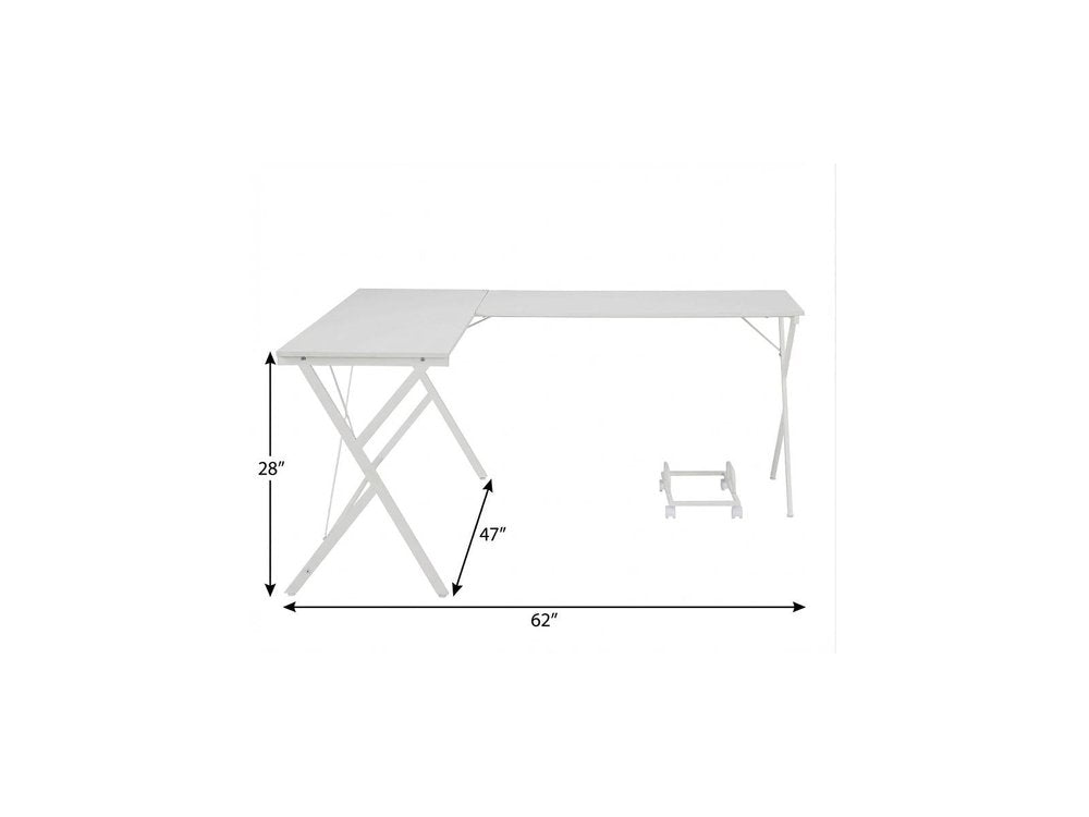 62" White L Shape Computer Desk HomeRoots