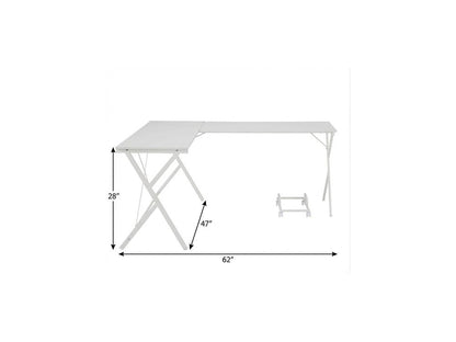62" White L Shape Computer Desk HomeRoots