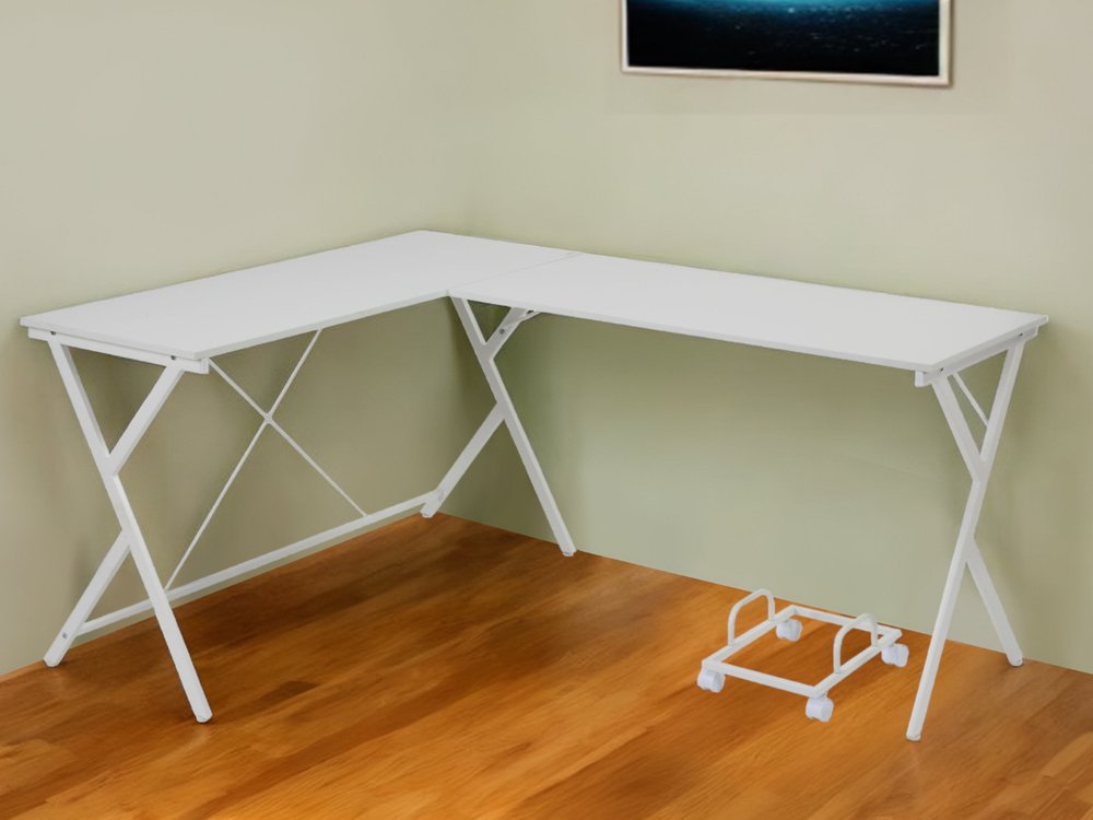 62" White L Shape Computer Desk HomeRoots