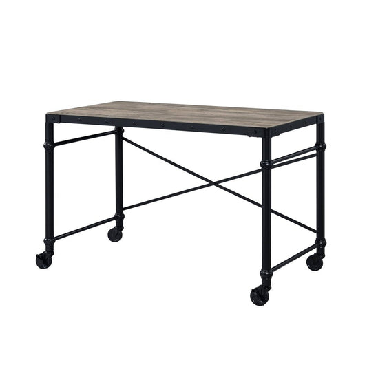 47" Brown and Black Writing Desk HomeRoots