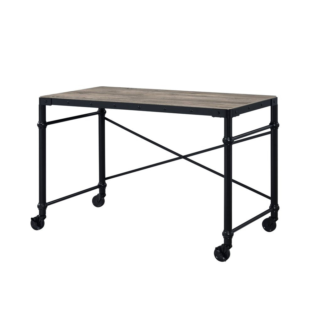 47" Brown and Black Writing Desk HomeRoots