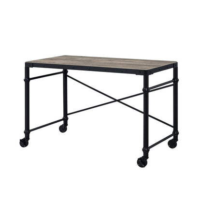 47" Brown and Black Writing Desk HomeRoots