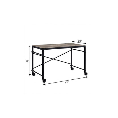47" Brown and Black Writing Desk HomeRoots