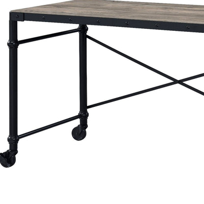 47" Brown and Black Writing Desk HomeRoots