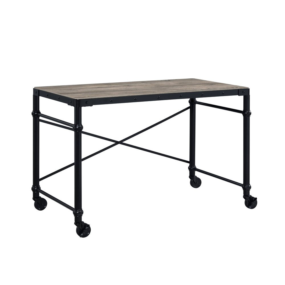 47" Brown and Black Writing Desk HomeRoots