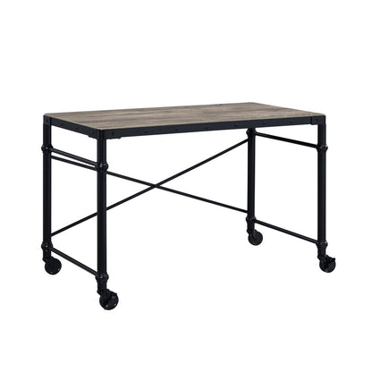 47" Brown and Black Writing Desk HomeRoots