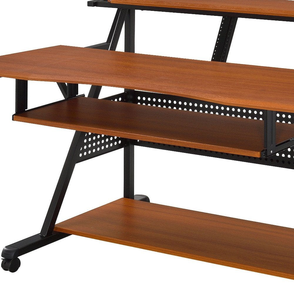 67" Brown and Black Music Desk HomeRoots