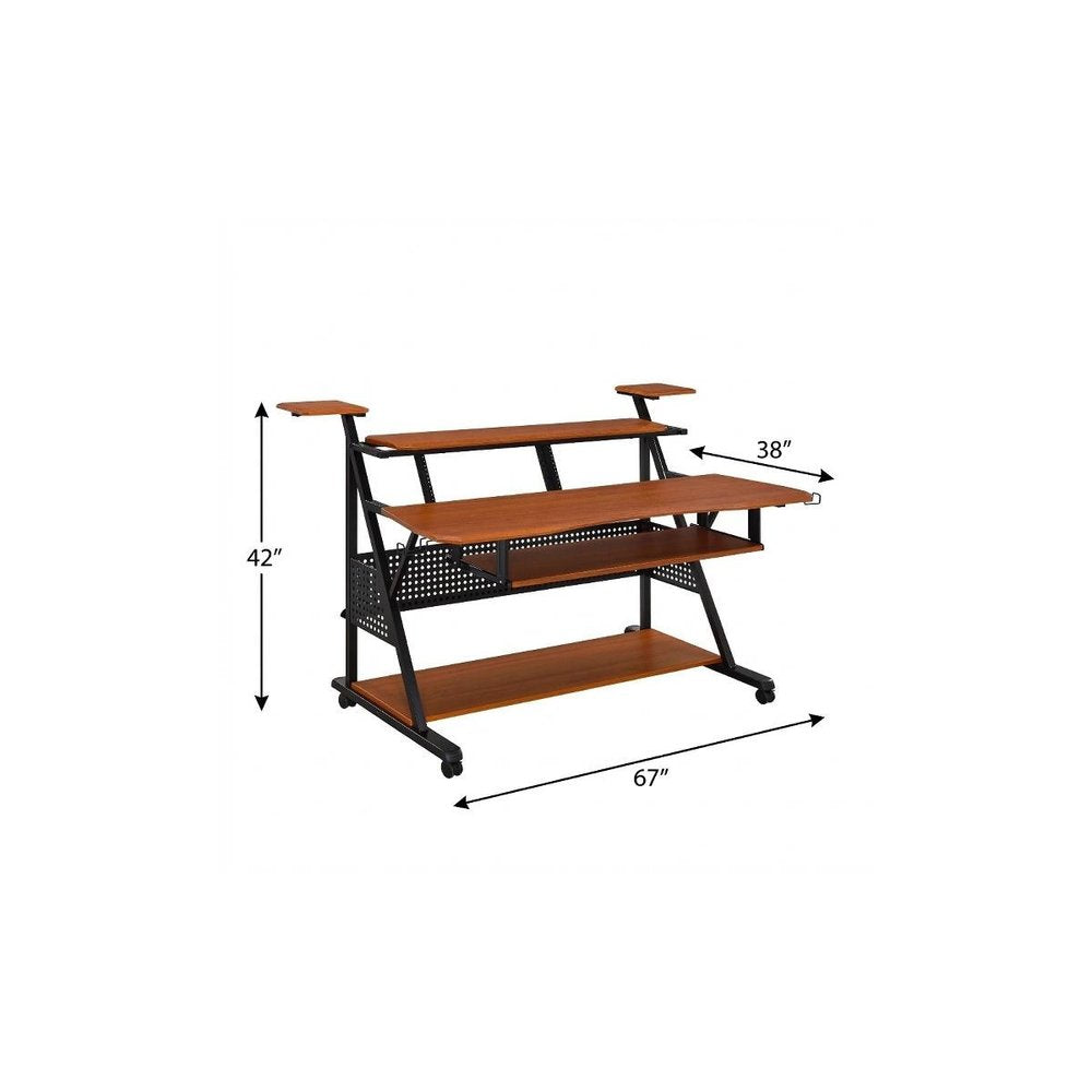 67" Brown and Black Music Desk HomeRoots
