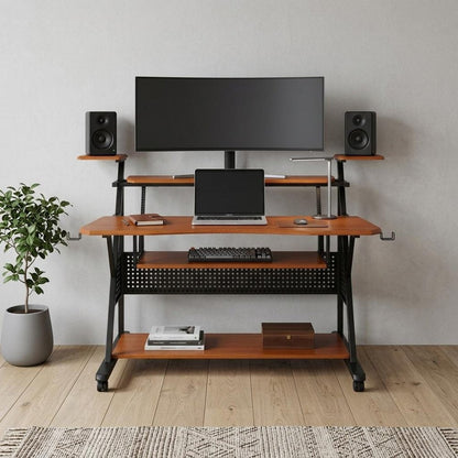 67" Brown and Black Music Desk HomeRoots