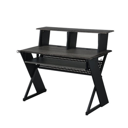 47" Black Wood and Metal Computer Desk HomeRoots