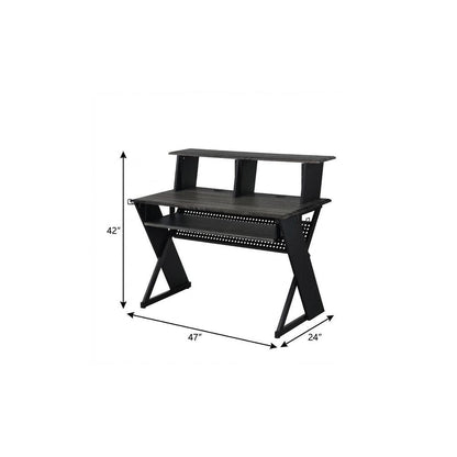 47" Black Wood and Metal Computer Desk HomeRoots