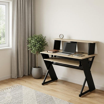 47" Natural and Black Music Desk HomeRoots