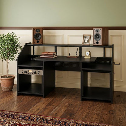 71" Black Music Desk HomeRoots