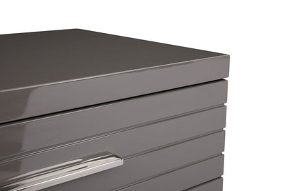 30" Grey Manufactured Wood + Solid Wood Stainless Steel Six Drawer Chest HomeRoots
