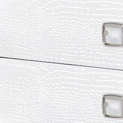 19" White Solid and Manufactured Wood Two Drawer Nightstand