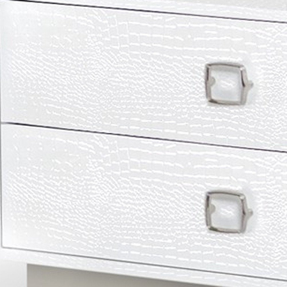 19" White Solid and Manufactured Wood Two Drawer Nightstand HomeRoots