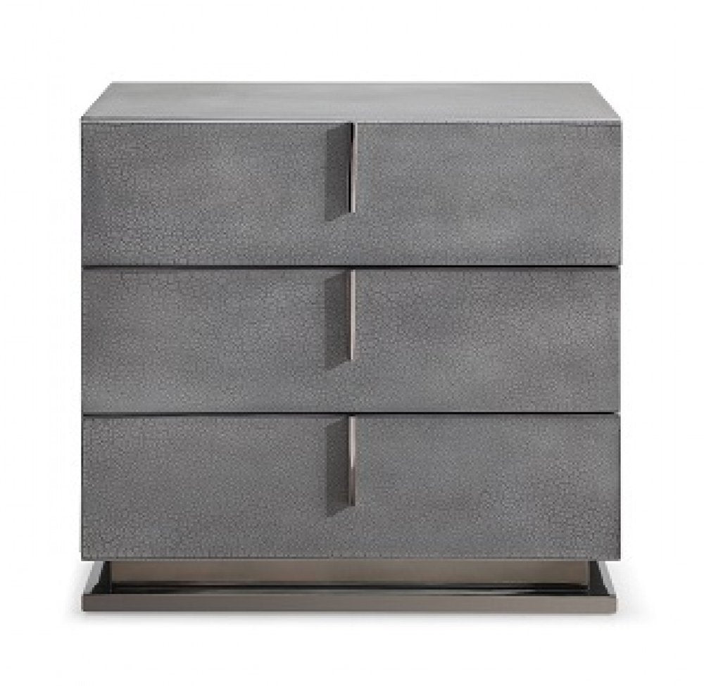 22" Gray Solid and Manufactured Wood Three Drawer Nightstand HomeRoots