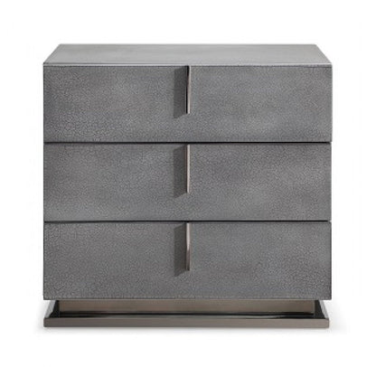 22" Gray Solid and Manufactured Wood Three Drawer Nightstand HomeRoots