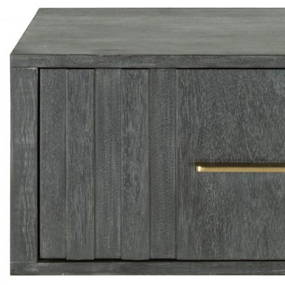 12" Gray Solid and Manufactured Wood One Drawer Nightstand HomeRoots