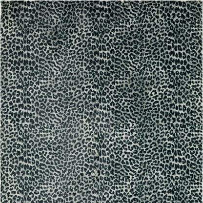 2' X 3' Black and Gray Leopard Print Shag Handmade Non Skid Area Rug - 47.24" (L) x 47.24" (W) x 0.35" (H)