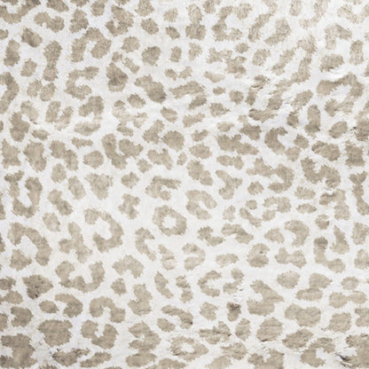 2' X 3' Beige and Cream Leopard Print Shag Handmade Non Skid Area Rug - 48.0" (L) x 72.0" (W) x 0.4" (H)