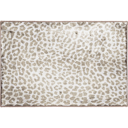 2' X 3' Beige and Cream Leopard Print Shag Handmade Non Skid Area Rug - 48.0" (L) x 72.0" (W) x 0.4" (H)