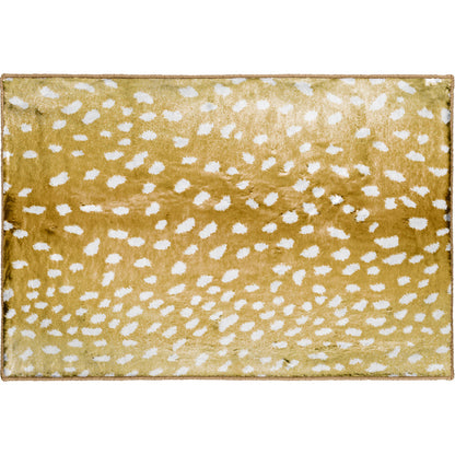 2' X 3' Gold Gazelle Print Shag Handmade Non Skid Area Rug - 46.0" (L) x 72.0" (W) x 0.39" (H)