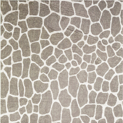 2' X 3' Beige Giraffe Print Shag Handmade Non Skid Area Rug