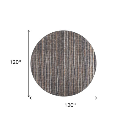 10' Brown Round Ombre Tufted Handmade Area Rug