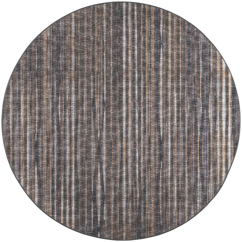 10' Brown Round Ombre Tufted Handmade Area Rug - 43" H x 120" W x 120" D