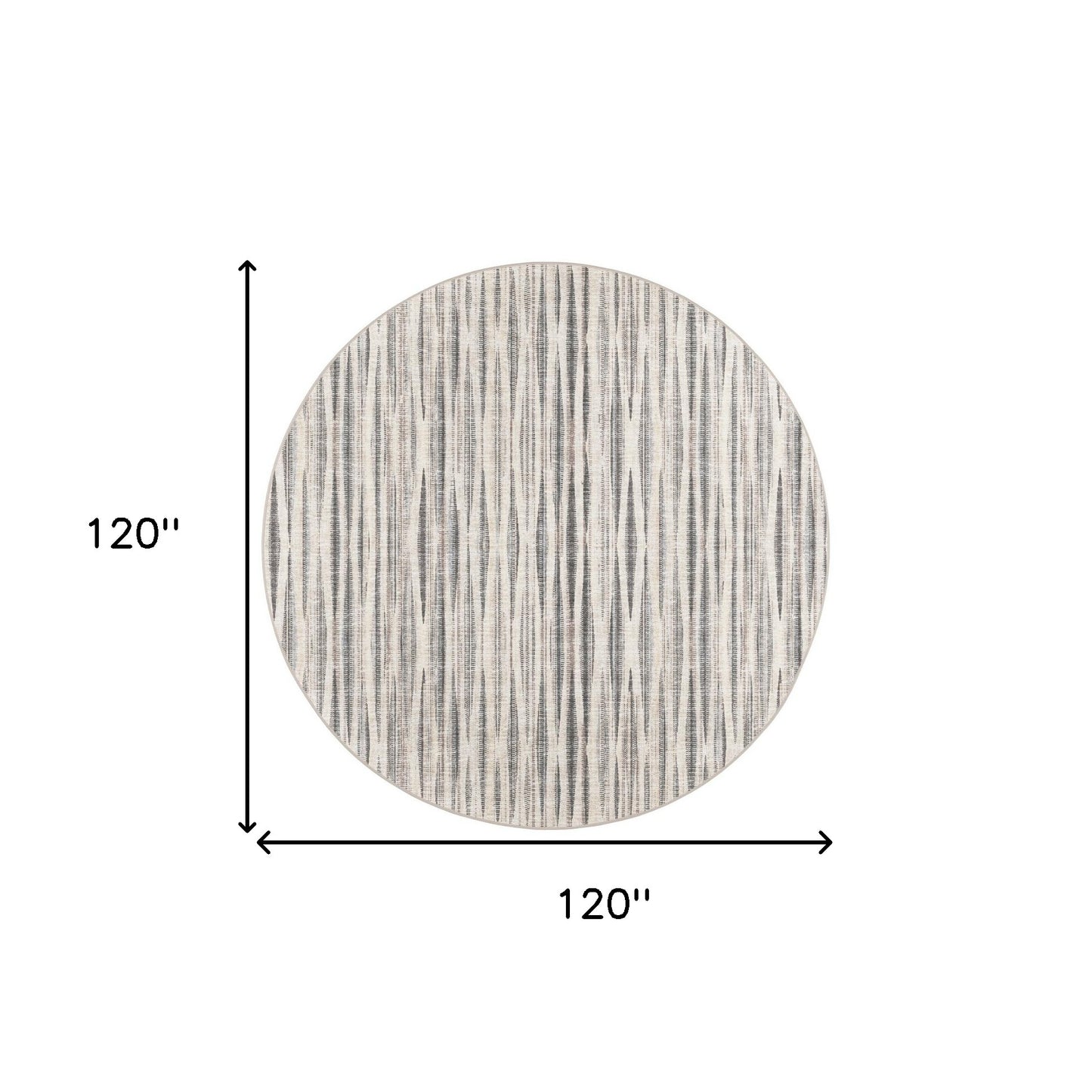 10' Ivory Round Ombre Tufted Handmade Area Rug