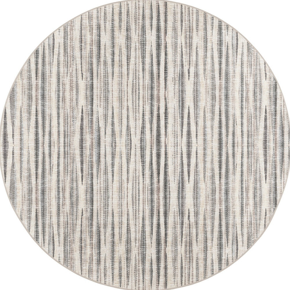 10' Ivory Round Ombre Tufted Handmade Area Rug