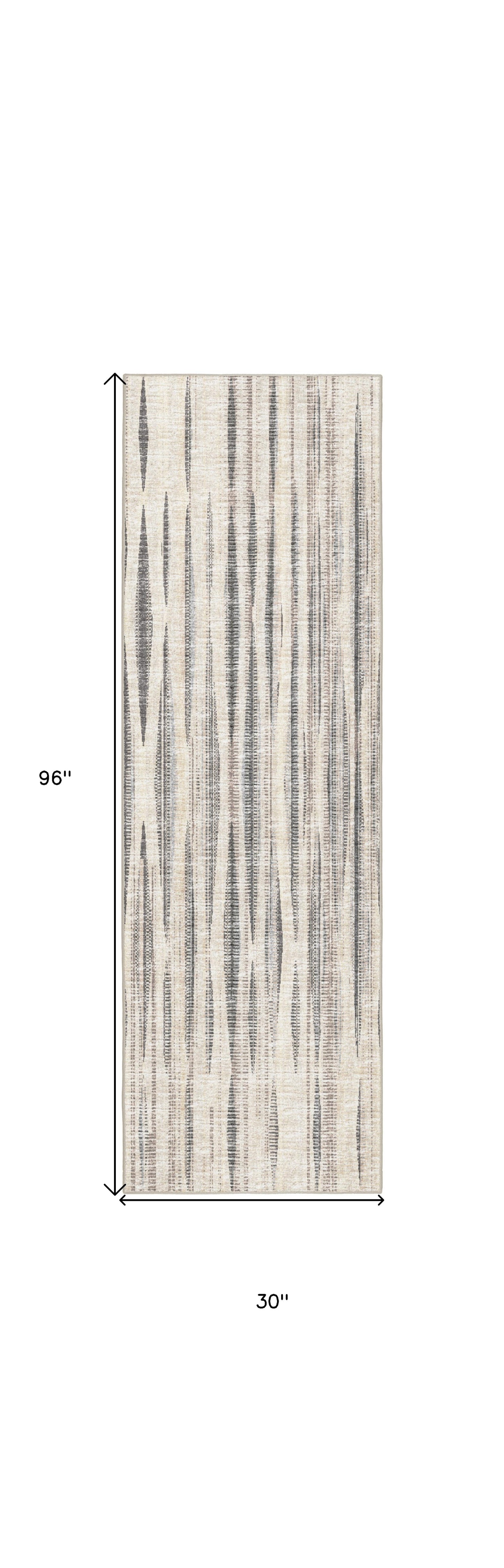 3' X 8' Ivory Ombre Tufted Handmade Runner Rug