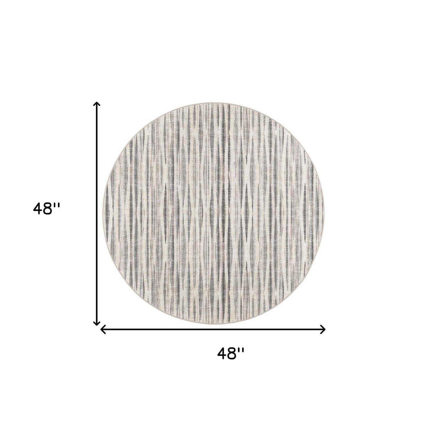 4' Ivory Round Ombre Tufted Handmade Area Rug