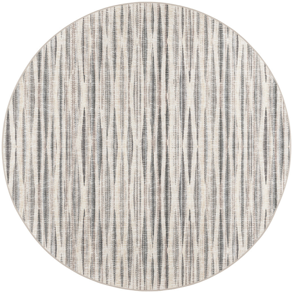 4' Ivory Round Ombre Tufted Handmade Area Rug - 94.0" (L) x 130.0" (W) x 0.3" (H)