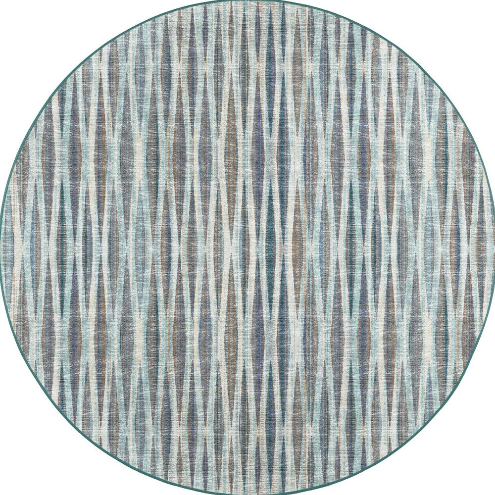 10' Blue Round Ombre Tufted Handmade Area Rug