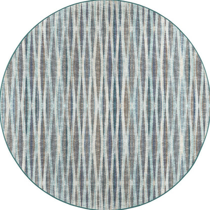 10' Blue Round Ombre Tufted Handmade Area Rug